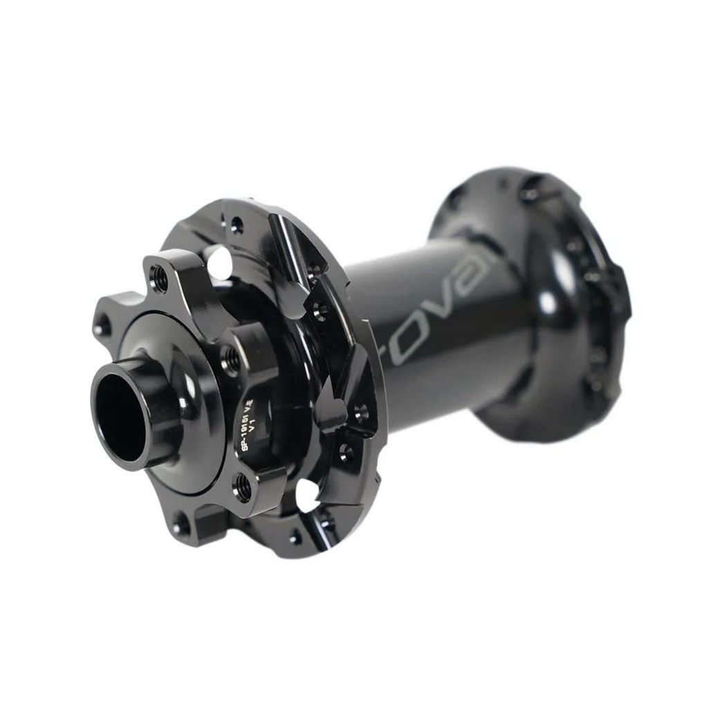 BUJE DELANTERO ROVAL, HUB FRONT, TA, 15X110MM, 28H, DISC, 6-BOLT, J-BEND FLANGE, W/ 19MM OD END CAPS