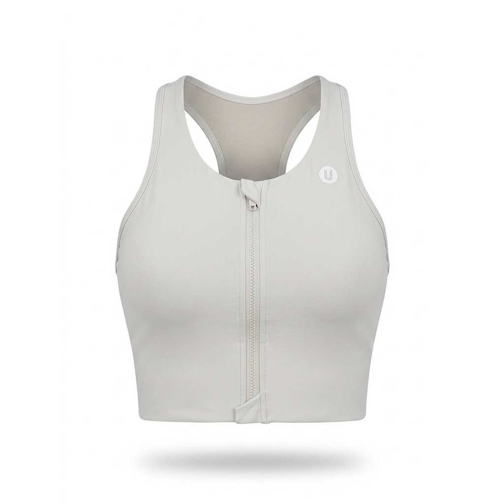 TOP UBX FITNESS FRONTZIP BLANCO