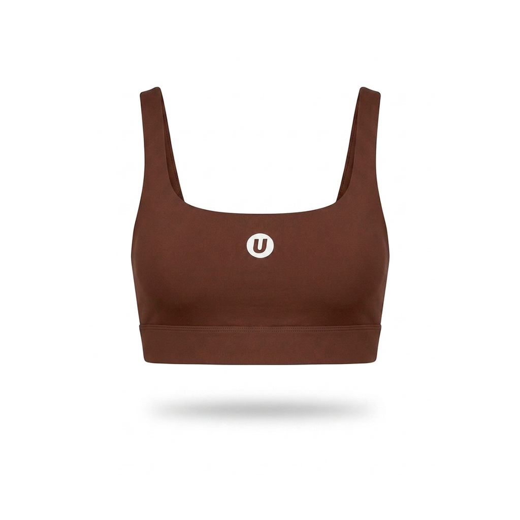 TOP UBX FITNESS SQUARE NECK MARRON