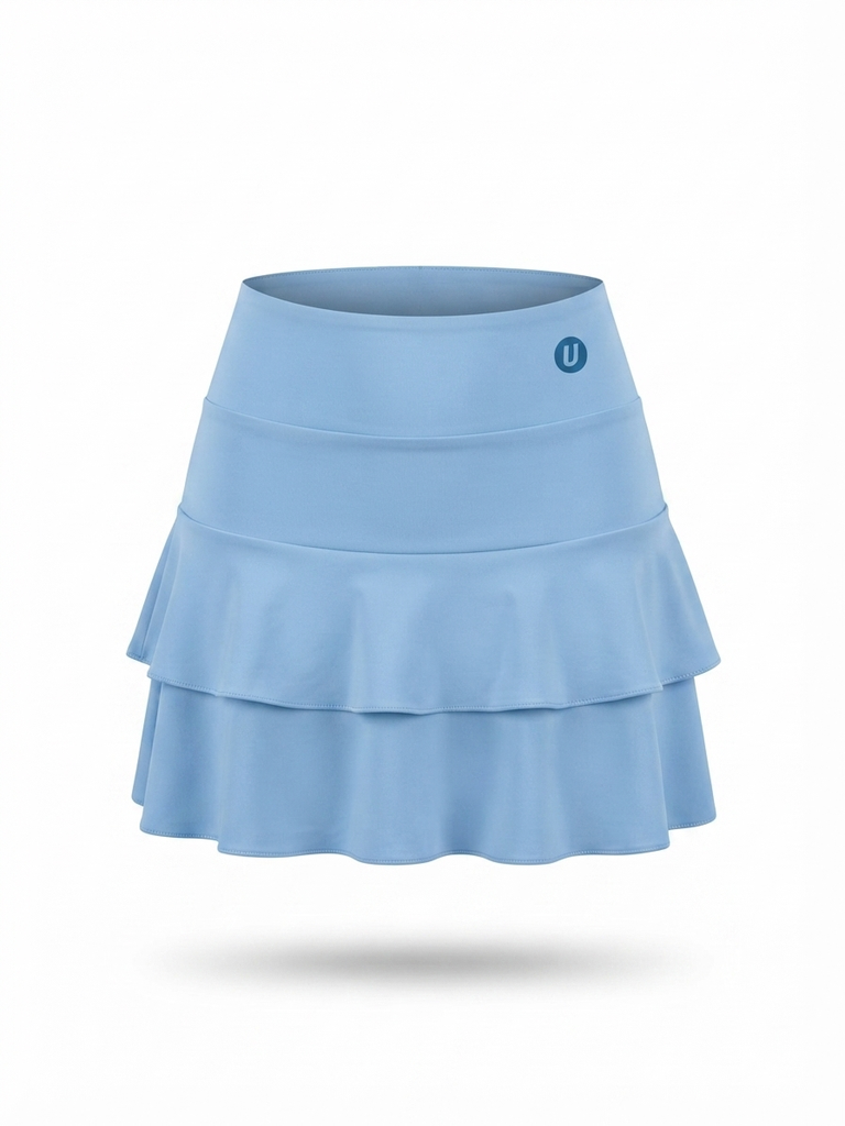 FALDA UBX FITNESS DOBLE VOLANTE AZUL