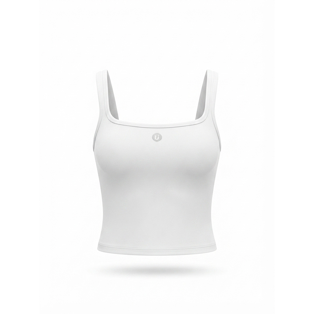 TOP UBX FITNESS TANK SQUARE BLANCO