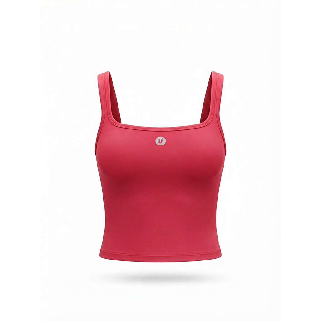 TOP UBX FITNESS TANK SQUARE ROJO