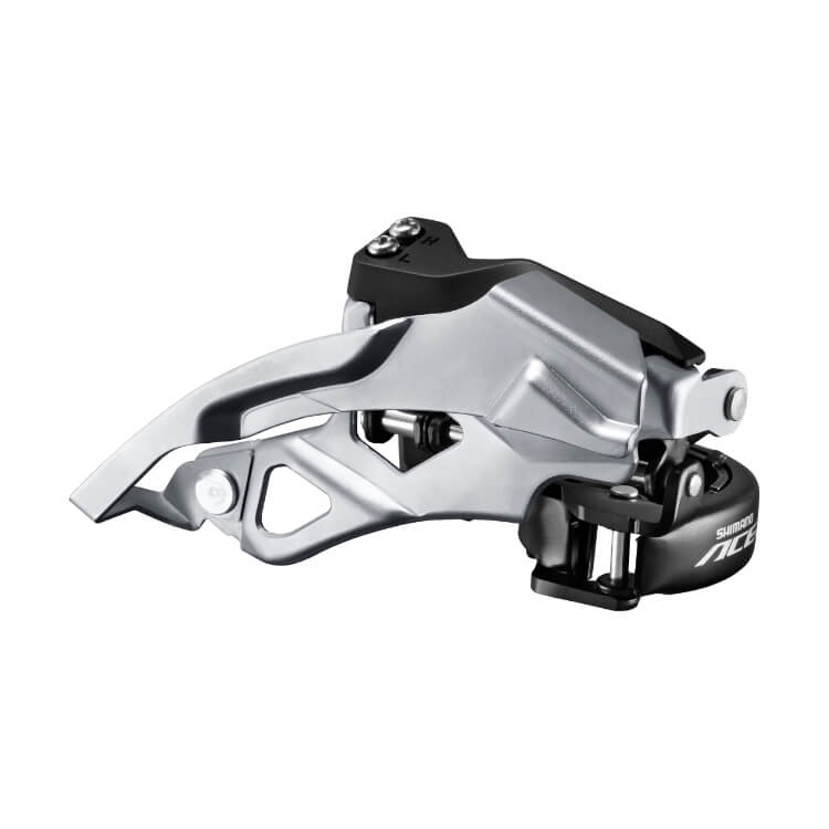 CAMBIO SHIMANO 3 x 9 VELOCIDADES 34.9mm CON ADAPTADORES 28.6/31.8mm TOP-SWING DUAL-PULL EMPAQUE INDIVIDUAL. FD-T3000 BLK/SIL