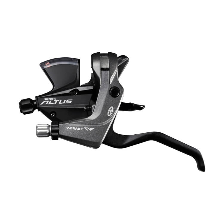 PALANCA SHIMANO 3 x 9 VELOCIDADES ALUMINIO INCLUYE GUAYA Y FORROS EMPAQUE INDIVIDUAL. ST BLK/SIL