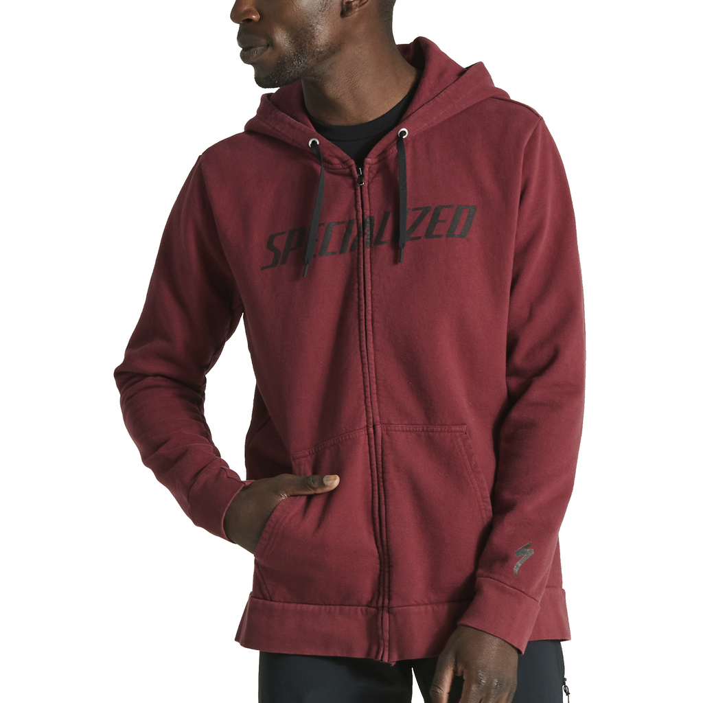HODDIE SPZ LEGACY WORDMARK ZIP-UP HOODIE MRN