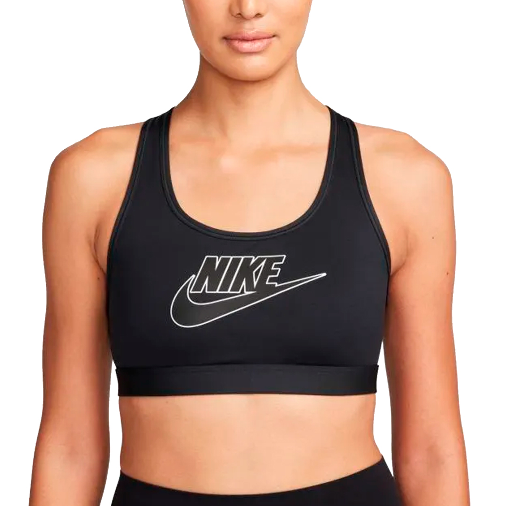 TOP TRAINING NIKE W NK SWSH MED SPT FUTURA BRA TRAINNING BLACK/WHITE