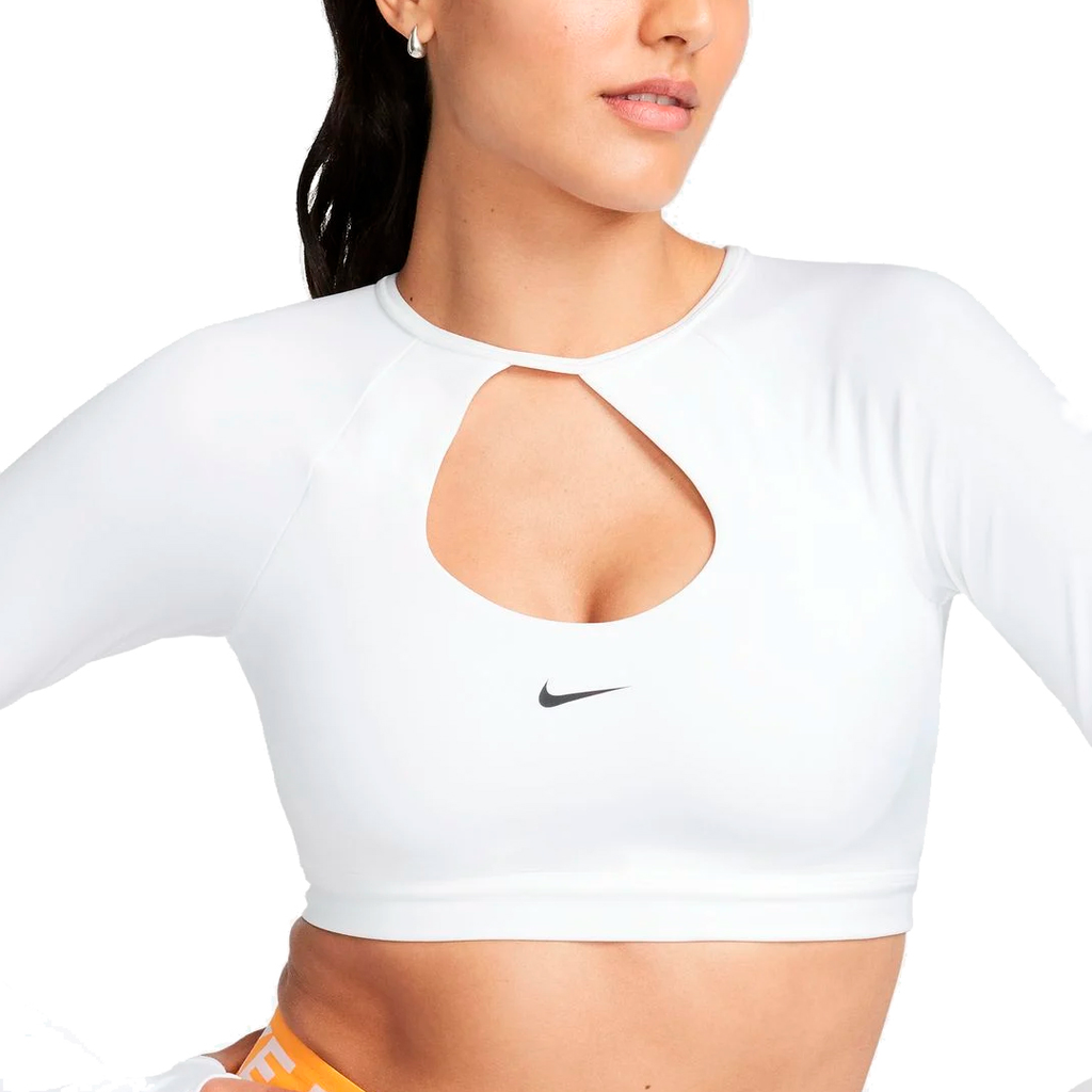 TOP TRAINING NIKE W NK LS CROP BRA TRAINNING BLACK/WHITE