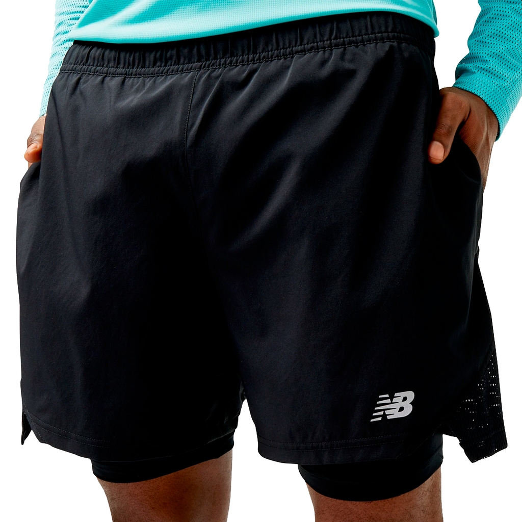 SHORT NEW BALANCE ACCELERATE 5 PULGADAS 2 EN 1 ACCELERATE RUNNING BLACK