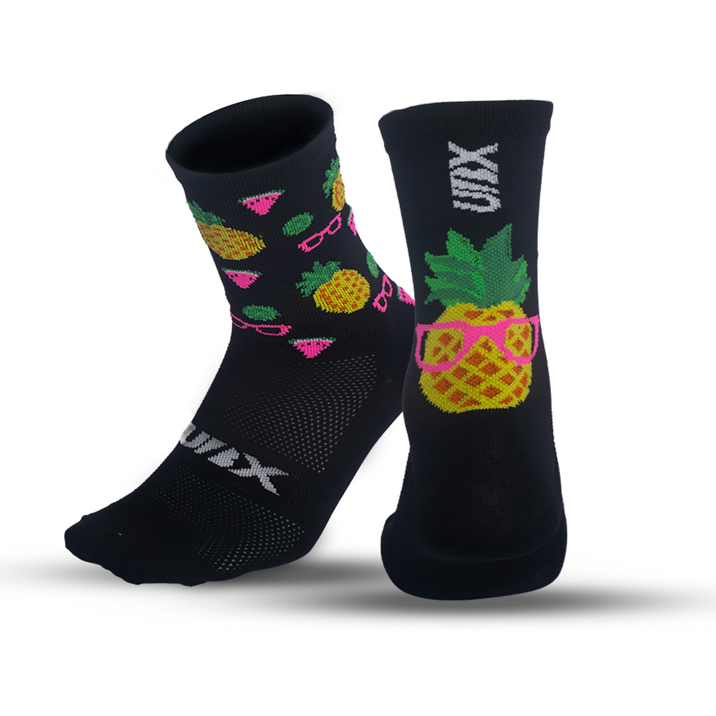 MEDIAS UBX CYCLING FRUT PONCH NEGRO/AMARILLO