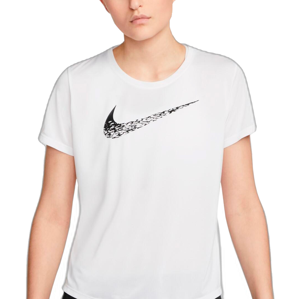 TOP RUNNING NIKE SWOOSH RUN SS RUNNING BLACK/WHITE