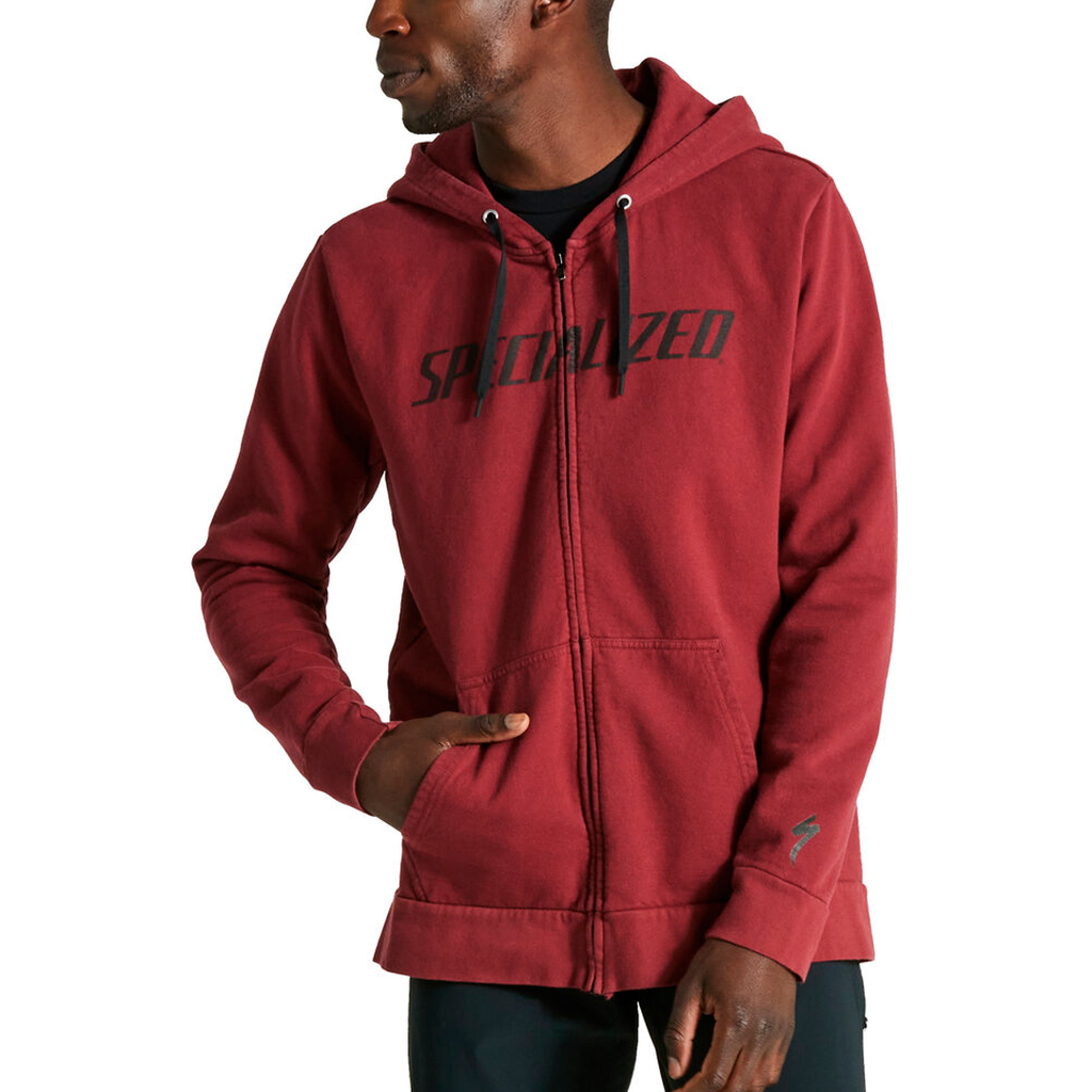 SUETER SPZ LEGACY WORDMARK ZIP-UP HOODIE MEN MAROON