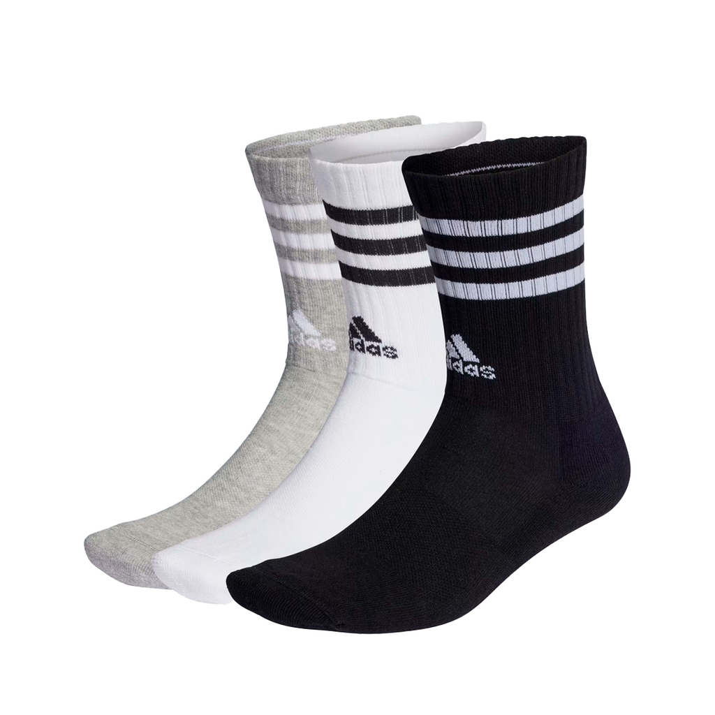 MEDIAS ADIDAS CUSHIONED 3S SPW CRW 3P TRAINNING BLACK / WHITE GRAY