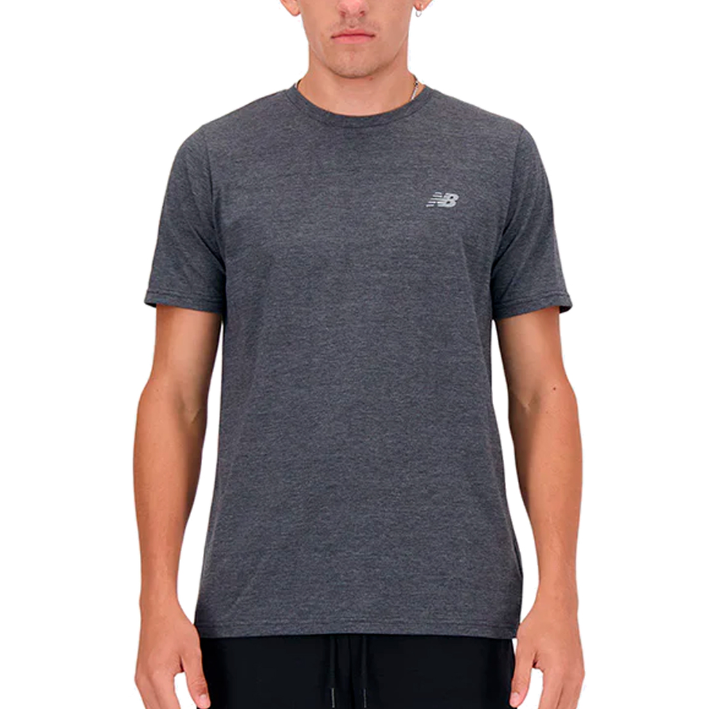 CAMISA NEW BALANCE SPORT ESSENTIALS HEATHERTECH TRAINNING DARK GREY