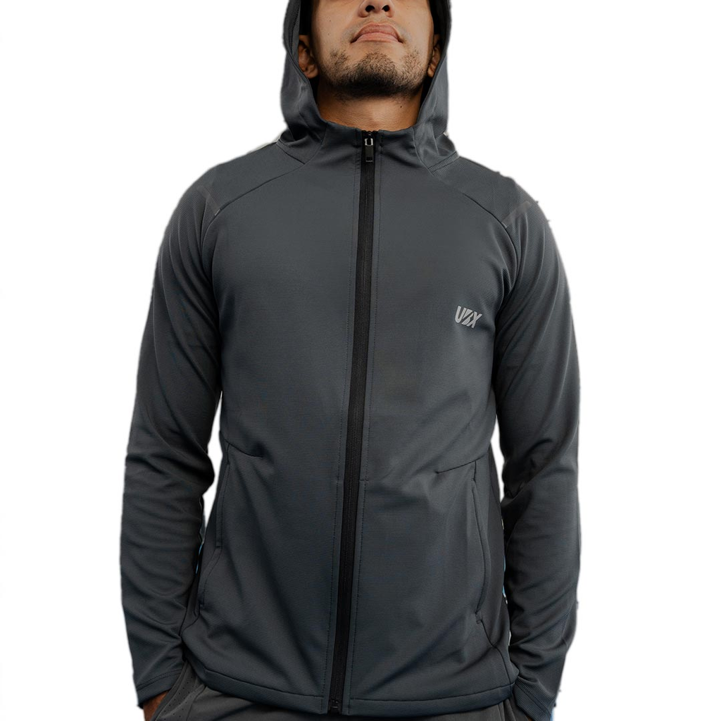 SUETER UBX FITNESS CON CAPUCHA LIGERO GRAY