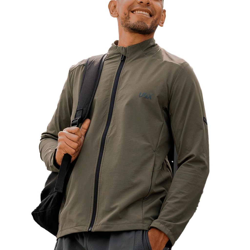 CHAQUETA UBX FITNESS LOOSE CIERRE GREEN