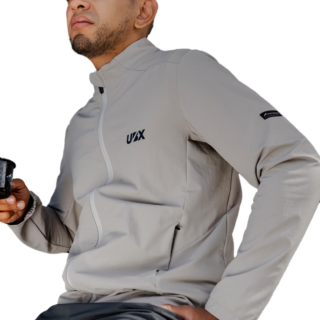 CHAQUETA UBX FITNESS LOOSE CIERRE GRAY