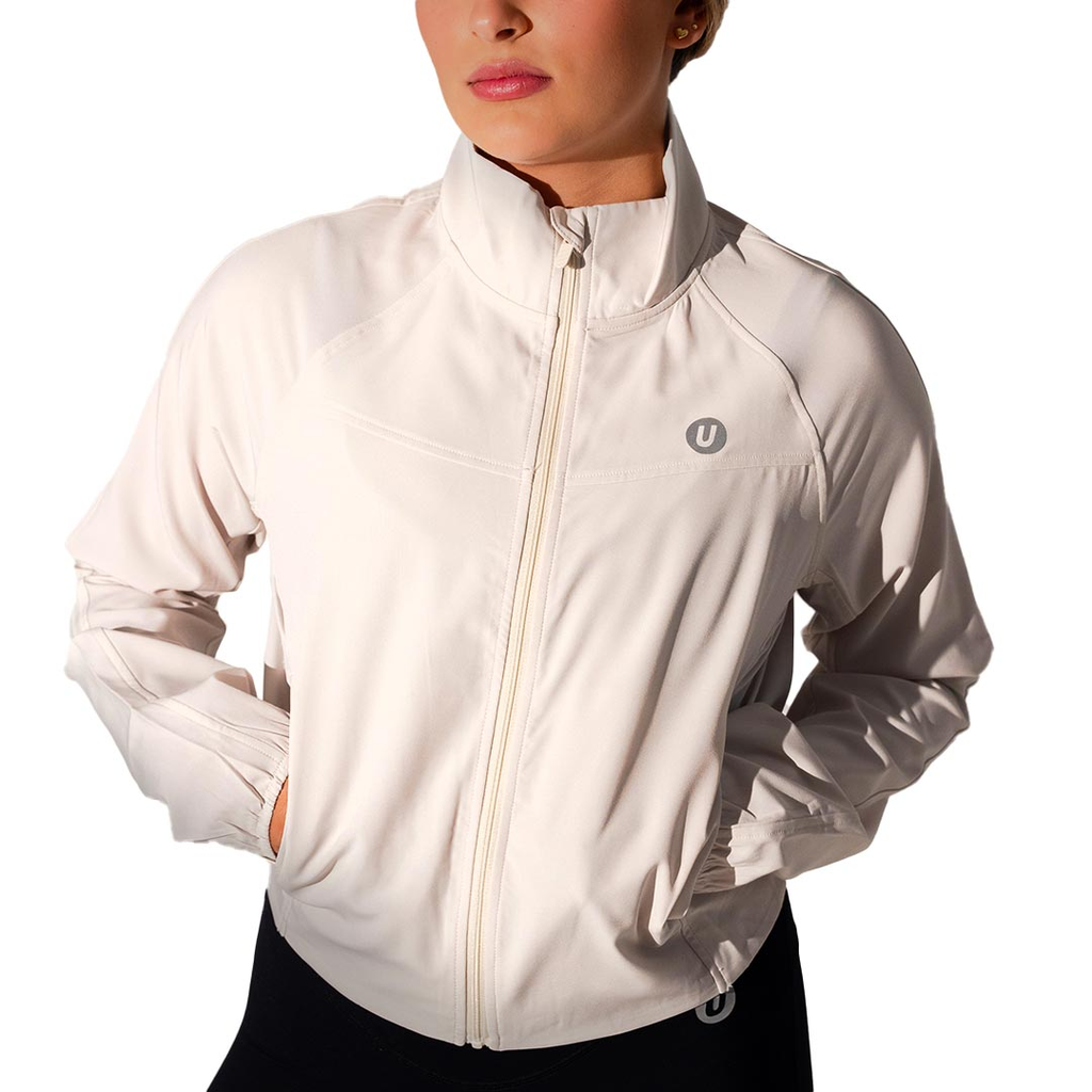 CHAQUETA UBX FITNESS CIERRE COMPLETO WHITE