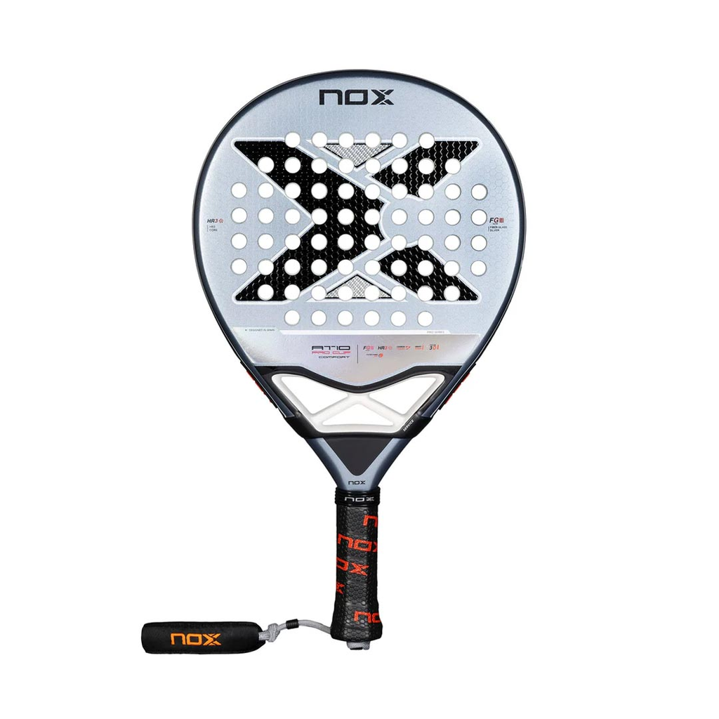 PALA DE PADEL NOX AT10 PRO CUP COMFORT BY AGUSTIN TAPIA SILVER