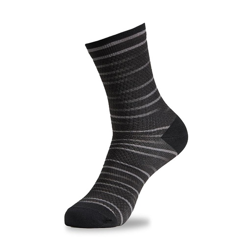 [64722-3802] MEDIA CICLISMO SPZ SOFT AIR MID LOGO SOCK BLK/MIRAGE