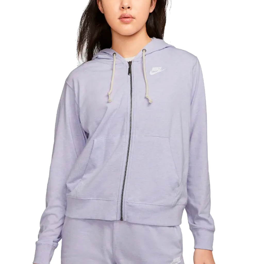 SUETER TRAINNING NIKE W NSW GYM VNTG EASY FZ HOODIE OXYGEN PURPLE/WHITE