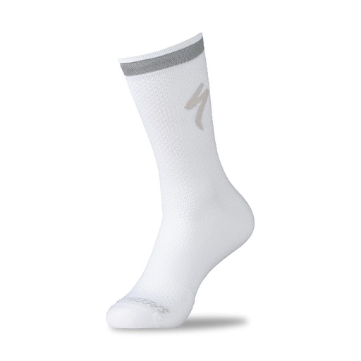 [64721-2613] MEDIA SPZ SOFT AIR REFLECTIVE TALL SOCK WHT UNISEX