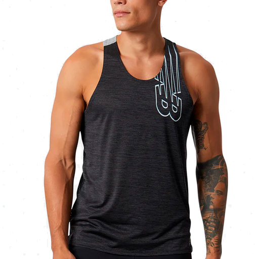 [MT21242-BKH-XL] CAMISA NEW BALANCE PRINTED FAST TRAINNING GREY